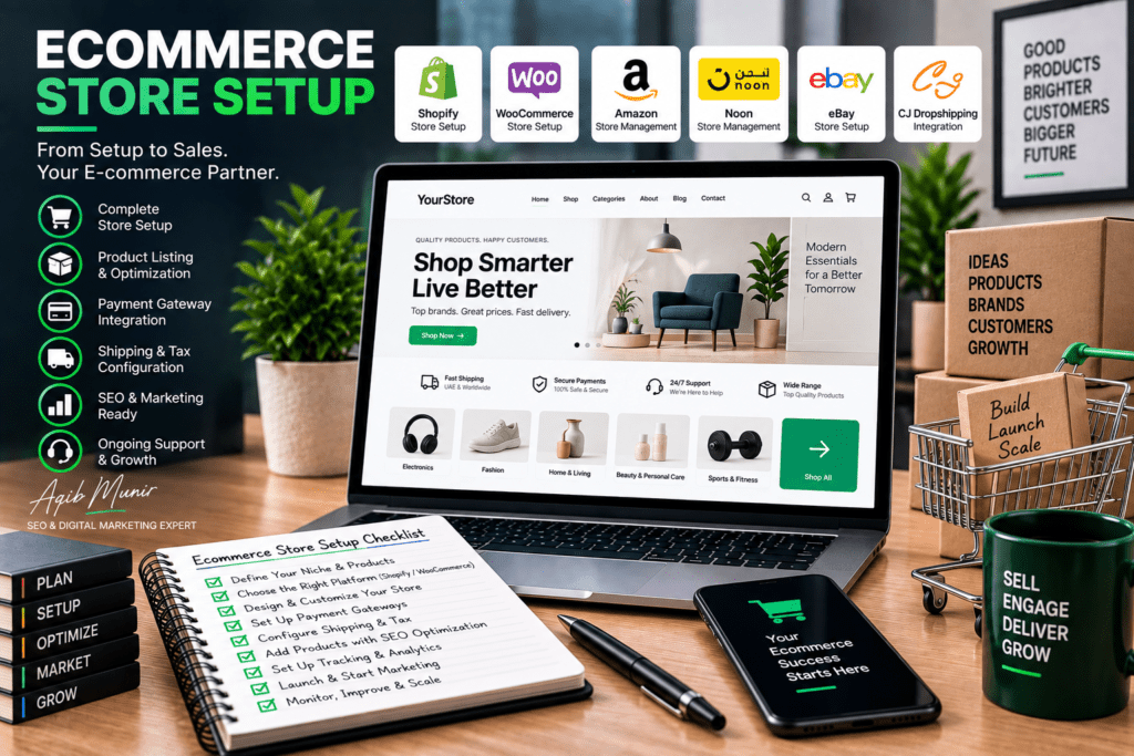 E-commerce Store Setup By Engineer Aqib Munir - Top Rated Web Developer in Dubai UAE
