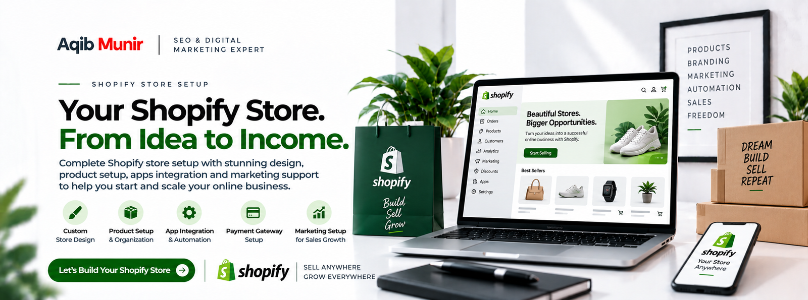 Shopify Store Setup By Engr. Aqib Munir - Professional Web Designer & Shopify expert with SEO