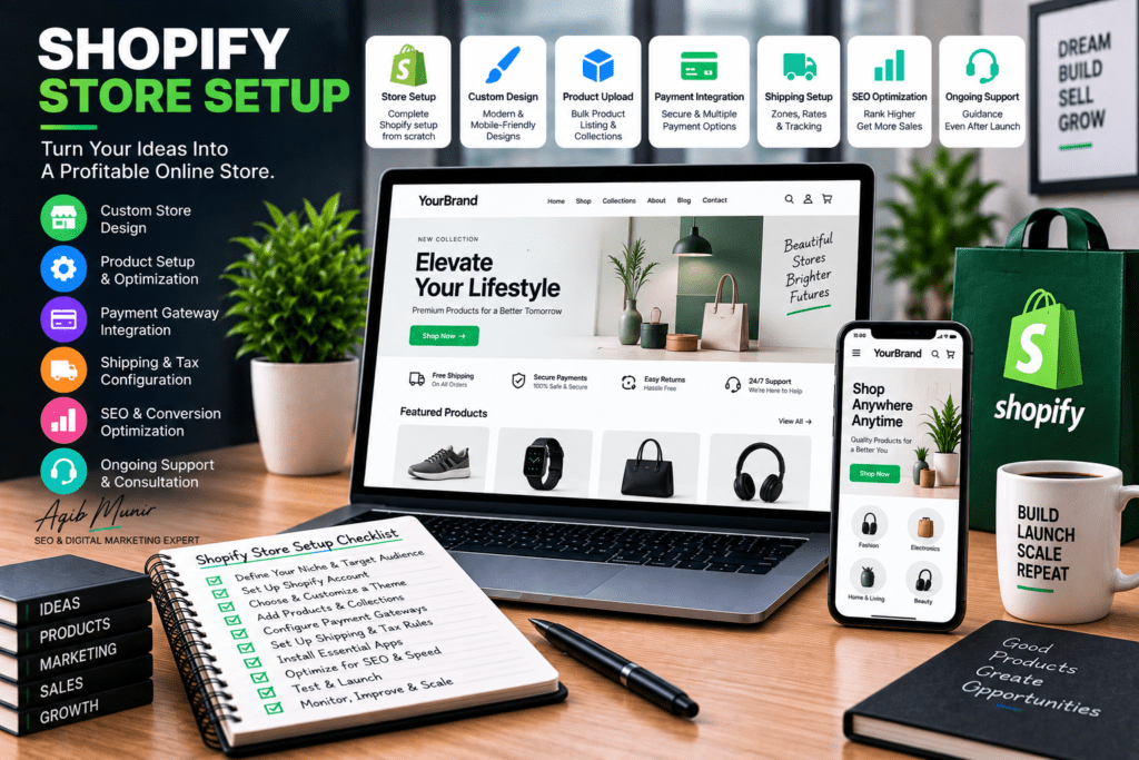 Shopify Store Setup in Dubai UAE By Aqib Munir - Best Web Developer and Designer in UAE
